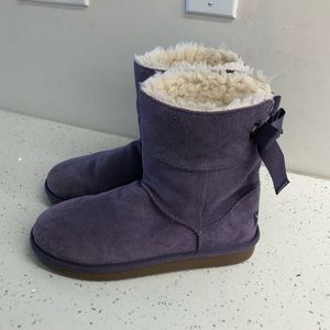 Koolaburra by Ugg purple suede bow boots size 5Y/ womens 6.5